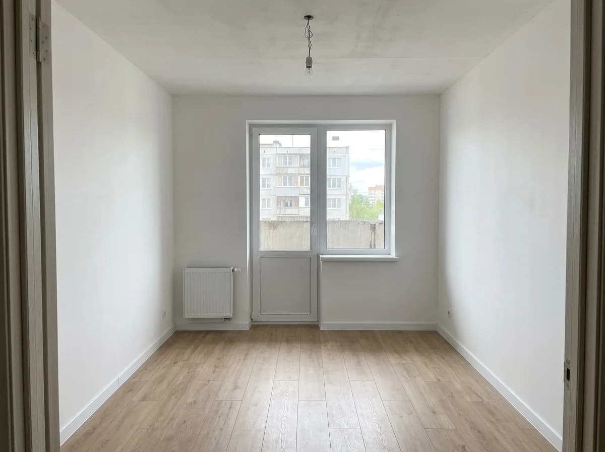 Empty room with a balcony door