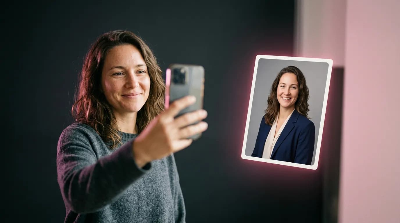Casual selfie and polished LinkedIn headshot
