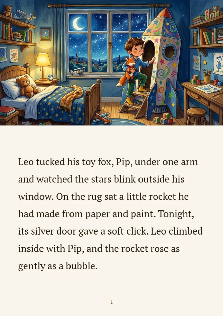 The first page: picture and text
