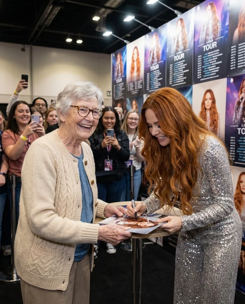 A grandma's photo + a "singer" photo → autograph