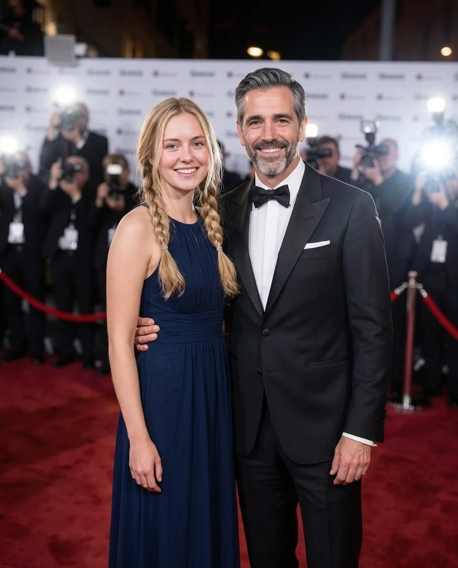 A girl's photo + an "actor" photo → red carpet
