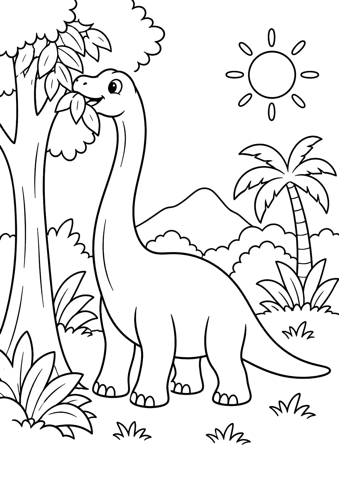 A dinosaur coloring book, page 1
