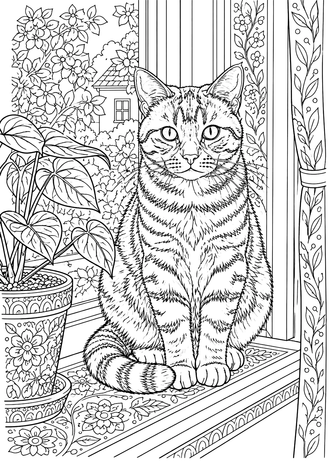Photo of a cat on a windowsill