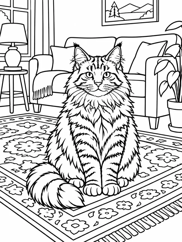 Cat photo → coloring page for kids