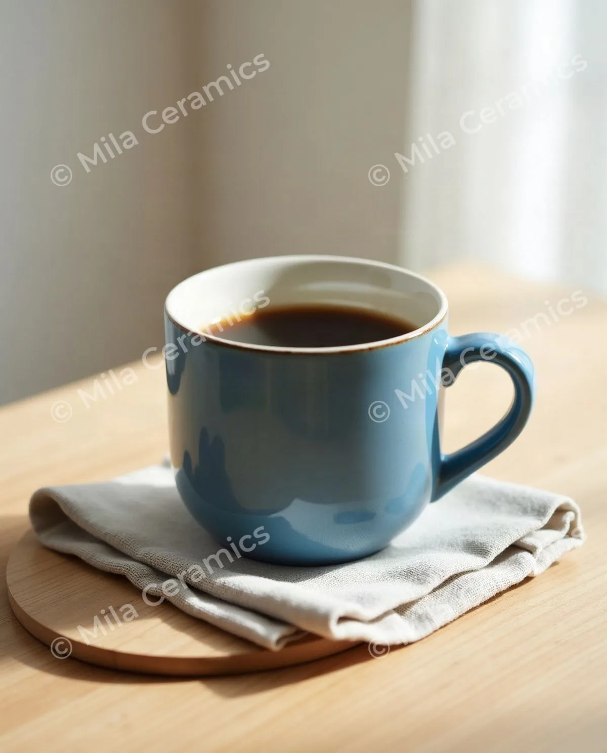 Mug photo with a tiled watermark