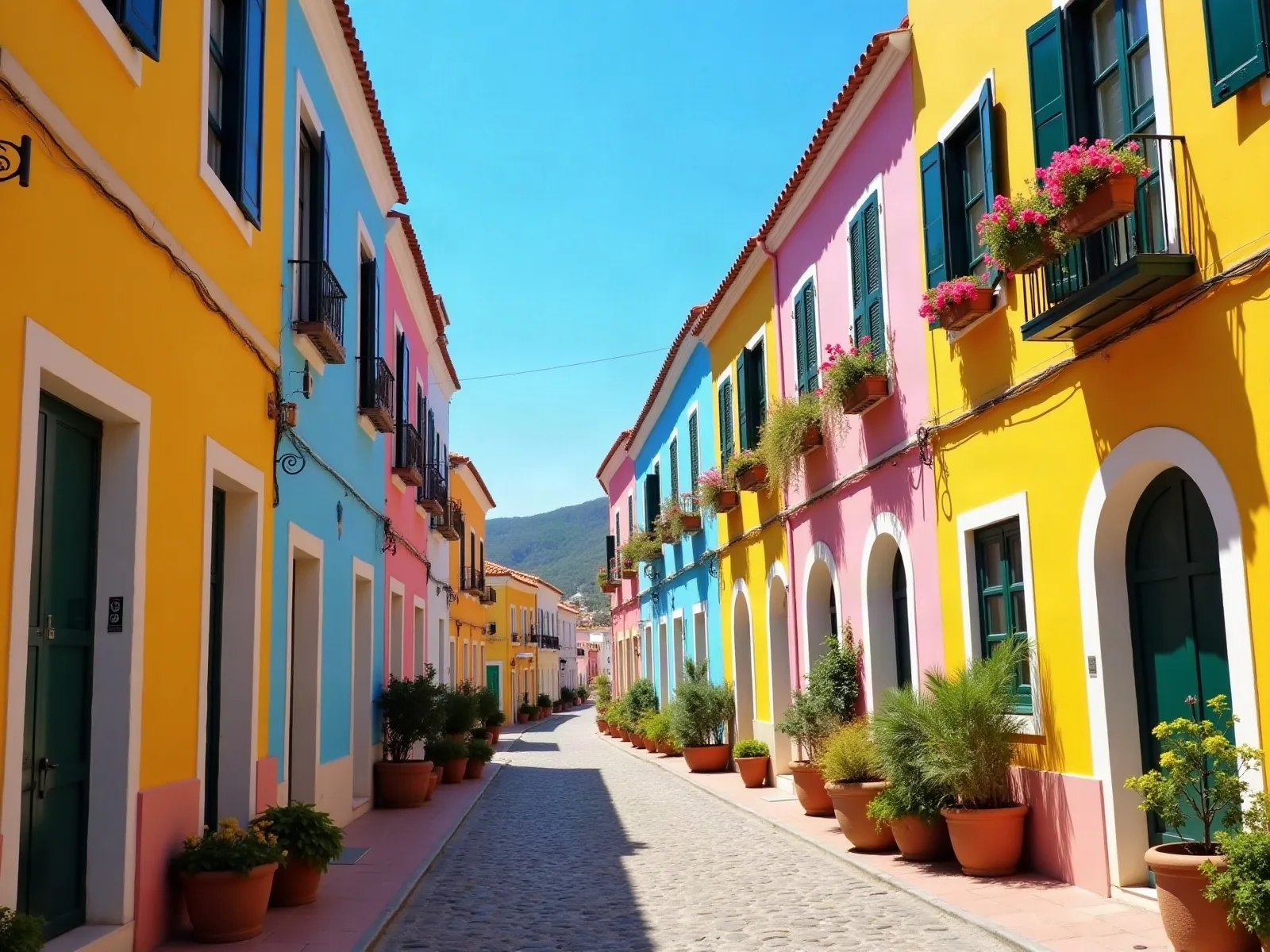 Landscape photo of a colourful street
